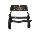Steampunk PU Leather Waist Adjustable Waist Size with Rivet Detailing, Versatile as a Retro Leg V1232-SYB001