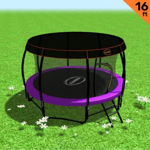 Kahuna 16 ft Trampoline with Roof - Orange Blue TRA-KAH-16-PU-RF