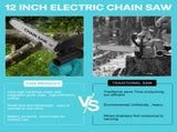 12"inch Cordless Electric Chainsaw 2 Battery 2 Chain Brushless Wood Cutter Saw V201-FDZ0012BU8AU