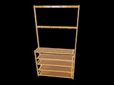 Large Wooden 5 Tiers Hat Coat Stand Clothes Shoe Rack Hanger Hooks Shelf Storage V63-840271