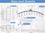 Legging Organizer for Closet Hanging, 3 Pants Leggings Hangers with 30 Clips, 2 Pack Pant Hangers V1258-DP02-F-475