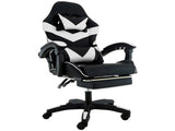 Sarantino Cueva Reclining High Back Office Gaming Chair with Retractable Footrest Office Comput CHR-ASA-CUE-BKWH