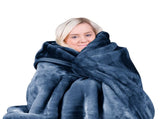 Laura Hill 800-GSM Mink Blanket Queen Size Double-Sided Soft Plush Bed Faux Throw Rug Navy Blue MNKHV-NY