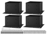 4x4 Post Base 4 Pcs, Inner Size 3.6x3.6 inch / 92x92 mm Post Brackets, Heavy Duty Carbon Steel V952-QBLZDZTG4J20Y2BH6001V0