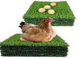 Chicken Nesting Pads 12 Pack Washable Artificial Grass Egg Mats 12x12 Inch Green V1263-JX-7807