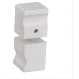90cm Frameless Diamond Shower Screen White F-Brackets with SS Hinges & Square Knob Handle V63-910641