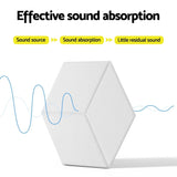 Alpha Acoustic Foam 12pcs 35x30x0.9cm Soundproof Absorption Panel Adhesive White AF-HEX-12-WH
