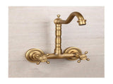 Antique Bathtub Faucet Dual-Handle Brass Wall-Mounted Tub Faucet with Hot & Cold Mixer, Tall V1107-113-36263-BRO-TALL1