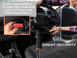 Car Steering Wheel Lock With Seat Belt Anchor, Cut Resistant Steel Cable, Anti Theft Security, V1237-ZY-807-140