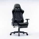 Gaming Chair Ergonomic Racing chair 165&deg; Reclining Gaming Seat 3D Armrest Footrest Black V255-GCHAIRBK-32