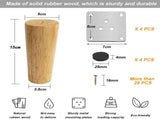 4 pieces - 15 cm - Furniture - Table - wooden furniture - solid tapered wooden table V1188-MS101-03254-1