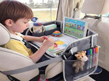 Keezi Kids Travel Tray Car Seat Lap Desk Portable Car Desk Organiser for Car & Airplane Grey KTT-44-GY