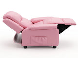Keezi Kids Recliner Chair PU Leather Toddler Lounge Adjustable Backrest w/ Armrest Storage & 2 Side KID-RECLINER-PU-PK