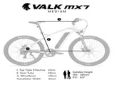 VALK MX7 Electric Bike, Medium frame Mountain ebike, White V219-BIKEMBVAM71A
