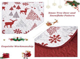 Snowflake Pattern nordic Christmas Queen Bedspread Set V745-AC080444Q13U