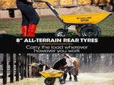 Baumr-AG 36V Battery Powered Wheelbarrow Motorised Electric, 100L Bucket Volume, 4 Wheel, 260kg V219-GDTPBWBM8CEA