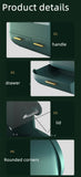 Green LED Vanity Makeup Organizer with Partition Storage and Touch-Control Mirror - Large Capacity V888-ELOSUNG15131