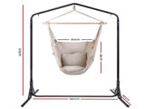 Gardeon Outdoor Hammock Chair with Stand Hanging Hammock with Pillow Cream HM-CHAIR-PILLOW-CREAM-U