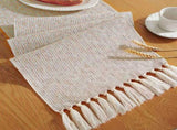 72 Inches Long Rustic Farmhouse Dresser Runners for Bedroom, Fall Table Decor, Bridal Shower, Burlap V1366-AZ2-W-13282