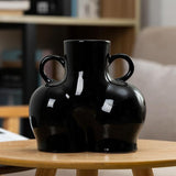 Large Bright Black Ceramic Vase For Home Decor And Dried Flower Arrangements PRL-7007722750DBT