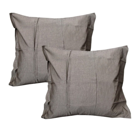 Gainsborough Pair of Pure Cotton Flaxen European Pillowcases V442-KST-PILLOWC-PAIROFFLAXEN-GREY-EU