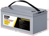 Giantz AGM Deep Cycle Battery 12V 100Ah Box Portable Solar Caravan Camping BATTERY-C-AGM-100