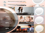 Dual-Sided LED Makeup Mirror with 1X & 30X Magnification, 3 Color Temperature Lights, Touch V1107-CS-ZDSMHZJ