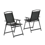 Gardeon Outdoor Chairs Portable Folding Camping Chair Steel Patio Furniture ODF-CHAIR-FOLD-BK-2X