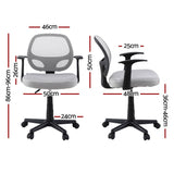 Artiss 2x Mesh Office Chair Computer Gaming Desk Chairs Work Study Mid Back Grey OCHAIR-H-FZ14-GYX2