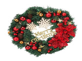Christmas Wreath Snow Pine Cone Xmas Ball Wreath for Indoor Outdoor Holiday Decorations V1294-YM0512-3115220134811