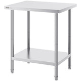 Stainless Steel Prep Table, 24 x 30 x 34 Inch, Heavy Duty Metal Worktable with 3 Adjustable Height V952-CFBXGGZTLCWJX36QKV0