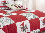 Elegant Red, greem & White Christmas Queen Bedspread Set V745-MAC080143Q13U