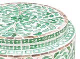 MIRANDA CYLINDER TURQUOISE SHELL INLAY TABLE/STOOL V742-VS3