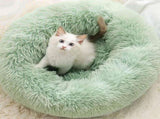 Cat Bed Fluffy Cat Bed Round Cat Bed Cat Furniture Cat Comfort Cat Sleeping Bed - Green / 24in V1107-135-74595-GRN-24IN