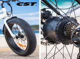 VALK Electric Fat Tyre Cruiser Bike, Step-Through eBike with Throttle, Tektro Hydraulic Brakes, V219-BIKFATVAF5WA