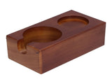 2 Hole Coffee Tamper Holder Beech Coffee Handle Mat Pad Stand for Home RestaurantExternal V1294-YM0901-3118210240412