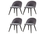 Artiss Dining Chairs Set of 4 Velvet Solid Curved Dark Grey MO-DIN-02-VEL-BKX4