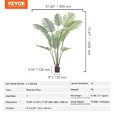 Artificial Palm Tree, 1.8mTall Faux Plant, Secure PE Material & Anti-Tip Tilt Protection V952-RZRDZW6FT1BLLKB97V0