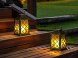 2Pack Solar Lantern , Outdoor Garden Hanging Lanterns, 3X Longer Waterproof LED Flickering Flameless V1370-AZ4-01056