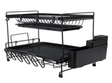 Dish Drying Rack 2 Layer Foldable Versatile Convenient Storage Dish Drainer Rack with Utensil Holder V1294-YM0710-3118230398711