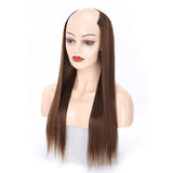U-Shaped Long Straight Half Wig With Headgear - Linen PRL-7099407550DBT