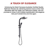 WELS 10" Rain Shower Head Set Square Dual Heads High Pressure with Handheld in Black V63-848021