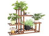 6-Tier Rustic Wooden Step Plant Stand V767-7KHJ03-A