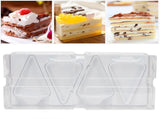 10pcs Baking Cake Box 4 Grid Triangular Transparent Material Cake Box for Dessert Bakery V1294-YM0721-3118210047611