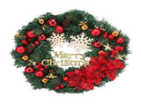Christmas Wreath Snow Pine Cone Xmas Ball Wreath for Indoor Outdoor Holiday Decorations V1294-YM0512-3115220134811