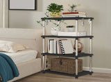 4 Tier Plastic Storage Shelves, 31.4" Shelving Unit Storage Rack Organizer for Home, Garage, V1192-AZ-W-33799