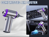 Cordless Handheld Vacuum & Air Duster with Dual Suction/Blow Modes, Transparent Dust Cup, USB-C V1107-CS-WSCZXCQ
