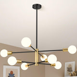 Modern Sputnik 8 Lights Height Adjustable Ceiling Light Fixture Mid-Century Modern Gold V1171-CX-BOM000425