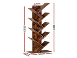 Artiss Tree Bookshelf 9 Tiers Walnut FURNI-L-SHELF-9TB-WAL