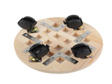 Wooden Mobile Flower Tray with 6 Wheels 360 Degree Rotating Rolling Plant Stand for Home V1294-YM0721-210331DY04-6